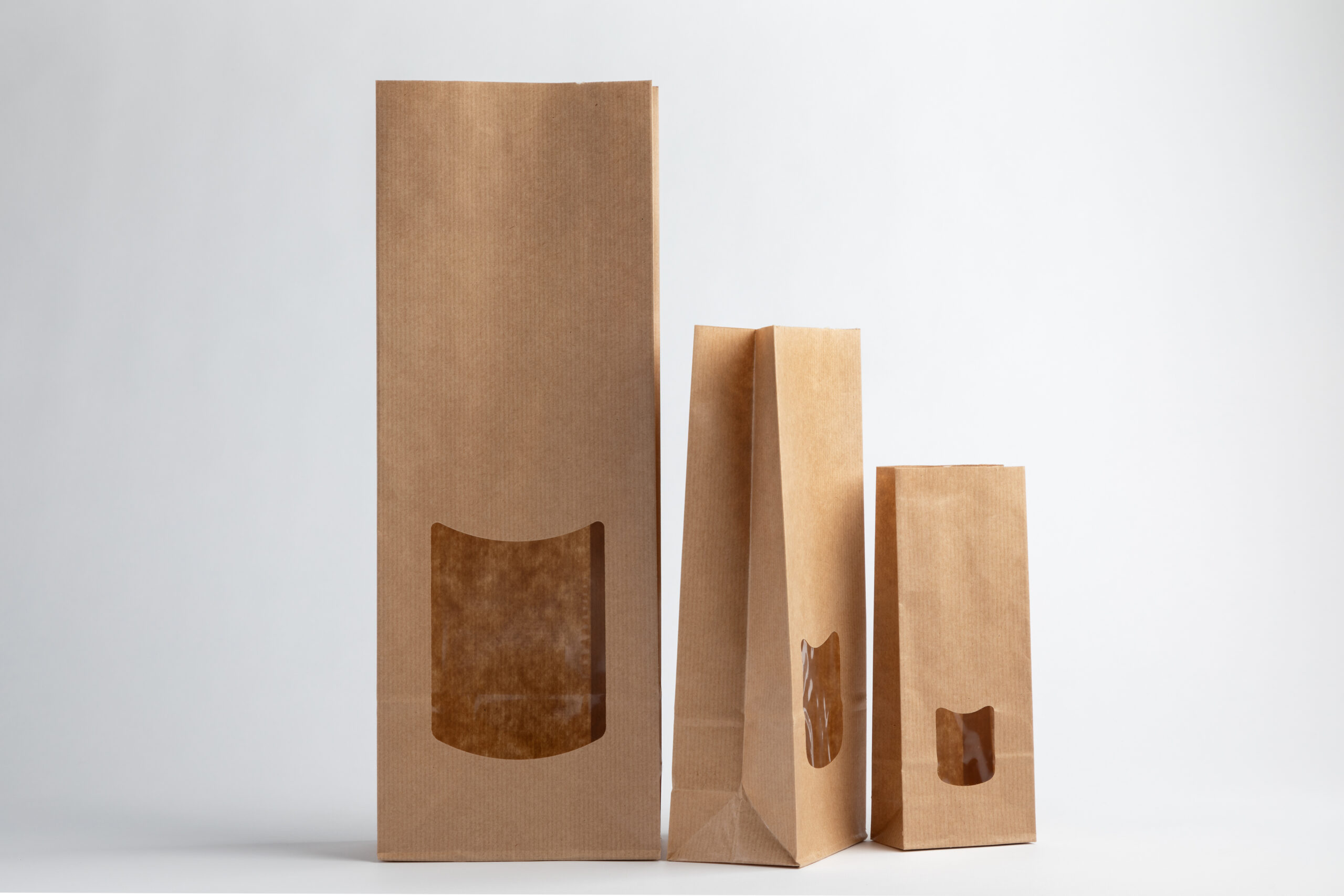 Brown paper bags with metallised OPP foil – packaging
